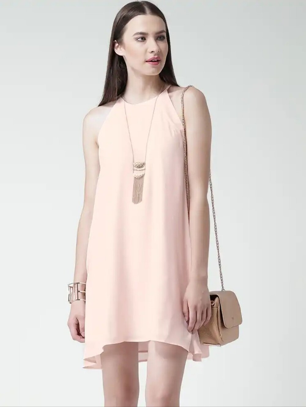 Forever 21 Peach Colored A-Line Dress Sz M